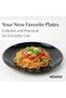 – 6 x Plate/Dinner Plate Set Stoneware Ceramic Tableware Set - Le Papillon Collection (Black, 26 cm) - 2