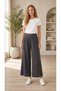 Women's Plus Size Elastic Waist High Waist Wide Leg Tril Tril Summer Pants 18310 - 2