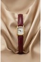Vintage Women's Watch Gold Color Burgundy Leather Band Vintage Old Money Elegant Stylish Women's Wristwatch |   Premium Limited Edition 2026 - 4