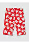 White Floral Patterned Short Sleeve Girls' Set - 4