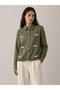 Bow Detailed Comfortable Fit Long Sleeve Lace-Up Women's Shirt - 7