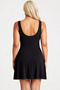 Women's Plus Size Swimsuit and Pareo Set Round Neck Sleeveless Plain Knitted Fabric Two-Piece Beach Set - 5