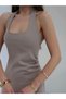 Women's Aura Waist Draped Halter Neck Interlock Fabric Dress - 4