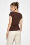 Women's Black White Coffee Blue Degaje Collar Side Gathered Detailed Lycra Four-Piece Blouse 6157 60286227 - 6