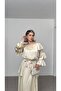 Shiny Fabric Ruffle Sleeve Dress - 2
