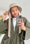 Bucket Hat with Tie Detail - Beige - 2