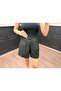 Women's Double Pleated High Waist Fabric Shorts - 2