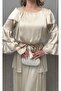 Shiny Fabric Ruffle Sleeve Dress - 5