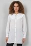 Women's Baby Collar Long Sleeve Viscose White Tunic