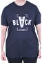 Men's Large Size Crew Neck T-Shirt Black 26135 Navy Blue - 3