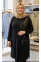Plus Size Tunic with Wide Sleeves That Extend down to the Waist, Drawstrings, Length 100cm, Combed Cotton