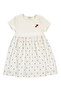 Ecru Tiny Heart Satin Dress - 2