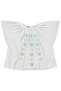 Floral Embroidered Ruffled Sleeve T-Shirt for 2-5 Years Old - Off-White - 3