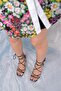 Black Stone Ankle Strap Evening Dress Shoes - 3