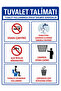 2 Pieces Wc Toilet Warning Sign 25X35 cm Pvc Warning Sign Door Wall - 3