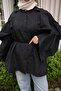 Black Sleeves, Cape, and Waist Tie Shirt - 4