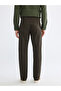 Khaki Slim Fit Gabardine Men's Chino Trousers (S6) - 4