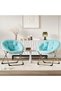 Saucer Chair – Plush Lazy Lounge Moon Chair with Folding Metal Frame | Flower Accent Seat for Adults, Teens & Kids | Ideal for Bedroom, Dorm & Living Room - 6