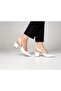 White Satin Detail Buckle Pointed Short Heeled Shoes - 2