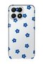Xiaomi 17 Compatible Blue Flower Pattern Transparent Phone Case