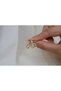 Kp432 Double Line Looking Zircon Stone Detail Gold Earrings (17mm) - 2