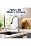 Kitchen Faucet with Pull Down Sprayer - Stainless Steel Kitchen Mixer Tap Dual Function Tap | Basin Sink Tap Faucets High Arc 360° Swivel Spout, Single Handle Deck Mounted - Silver - 6