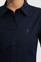 Women's Navy Blue Long Sleeve Basic Shirt 50320205-Vr033 - 6