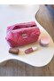 Pink Gingham Makeup Bag Large Size Zippered Portfolio Bag - 4