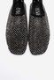 Urela Black Knitted Stone Genuine Leather Women's Ballerina Shoes - 2