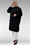 68038 Plus Size Buttoned Linen Tunic - Black - 4