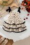 My Little One's Layered Flounce Heart Patterned Strap Dress for Baby Girls - Black - 2