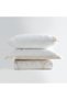 Leda King Size Duvet Cover Set 100% Organic Cotton Linen Embroidered Cream 240X220 cm
