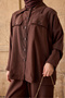 Women's Double Pocket Look Button Detail Suit Brown - 5