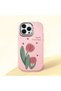Pink Silicone Case Compatible with iPhone 13 Pro Max with Shock-Absorbing Camera Protections