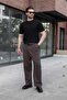 Black Regular Fit Crew Neck Ribbed Knitwear Men's T-Shirt E7490 - 4