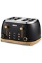 4-Slice Toaster GBT36561UK-BK – Dual Independent Controls, 6 Browning Settings, Defrost Function & Removable Crumb Trays