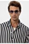 Oversize Openwork Striped Men's Shirt - 6