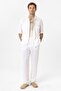 Linen Blend Short Sleeve Men's Shirt - 4