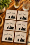 Good Luck Cat Design Modern Set of 6 Coasters - Uv Printing Mdf - 10X10 cm
