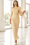 Bow Detailed Sequin and Payet Hijab Evening Dress Tbsahn256