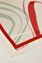 Ecru Dynamic Line Patterned Silk Scarf - 3
