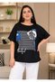 Plus Size Striped Floral Print Pocket Detail Short Sleeve Women's Blouse - 7