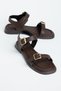Women's Single Strap Double Gold Buckle Detailed Daily Comfortable Slippers