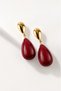 Burgundy Drop Stone Gold Detailed Dangle Earrings for Women Stylish Evening Dress Daily Combination - 5