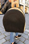 Handmade Black Cream Backpack with Zippered Inner Pocket, Modern and Stylish for Daily Use - 6