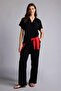 J8738Azbk27 Black Florida Florida High Waist Wide Leg Belmando Pants with Pockets - 3