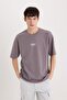 Boxy Fit Crew Neck No-Iron Breathable Printed Short Sleeve Heavy Fabric T-Shirt D5518Ax - 4
