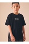Boy's Printed Combed Cotton Tshirt Black - 2