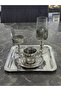 Velvet Silver Coffee Presentation Set with Tray, Coffee Cup, Turkish Coffee Cup and Coffee Side Cup - Damat Kahvesi - 2