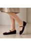 Buckle Suede Women's Ballerinas - 4